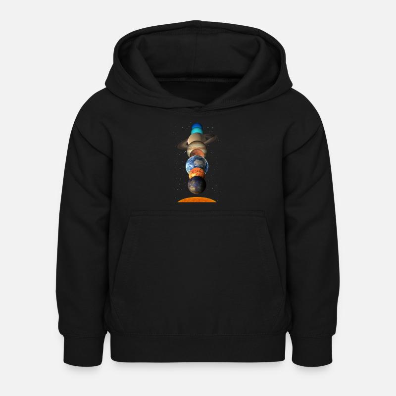 Sonnensystem - Kinder Hoodie - Schwarz