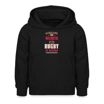 Lustiges Sprüche Design Rugby Sport Cooler Spruch - Kinder Hoodie - Schwarz - Vorne - AI Model Kid Female (0cm)