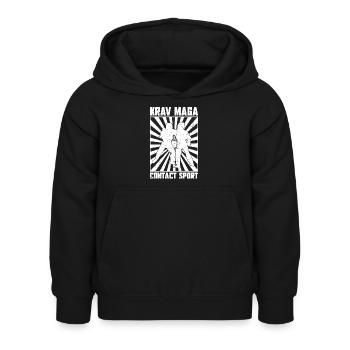 Arts martiaux sparring cadeau Israël Krav Maga - Sweat à capuche Enfant - noir - Devant - AI Model Kid Female (0cm)