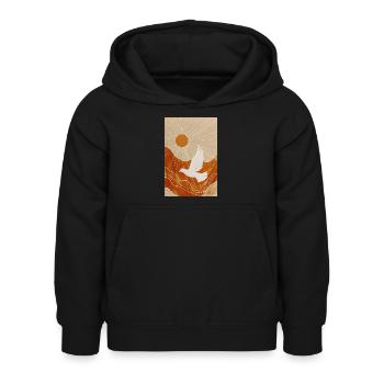 Art mural minimaliste colombe, téléchargement numérique - Sweat à capuche Enfant - noir - Devant - AI Model Kid Female (0cm)