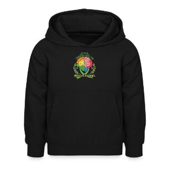 Un cerveau coloré pour la santé mentale - Sweat à capuche Enfant - noir - Devant - AI Model Kid Female (0cm)