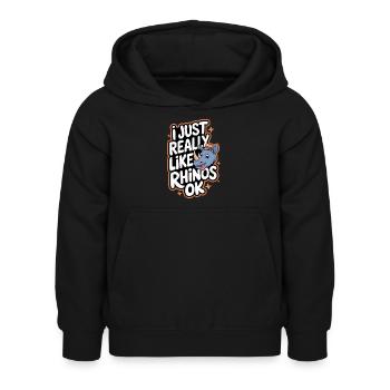 Rhinocéros Rhinocéros - Sweat à capuche Enfant - noir - Devant - AI Model Kid Female (0cm)