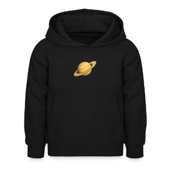 planète anneaux - Sweat à capuche Enfant - noir - Devant - AI Model Kid Female (0cm)