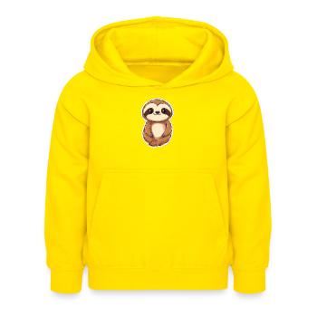 Sloth - Kids Hoodie - yellow - Front - AI Model Kid Female (0cm)