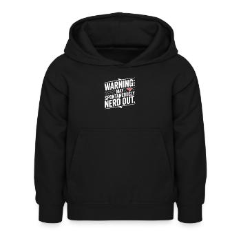 Warnung kann spontan nerd werden - Kinder Hoodie - Schwarz - Vorne - AI Model Kid Female (0cm)