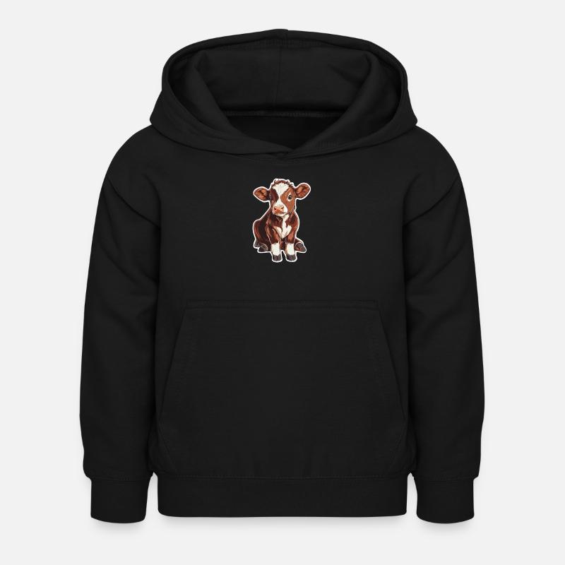 Vache - Sweat à capuche Enfant - noir