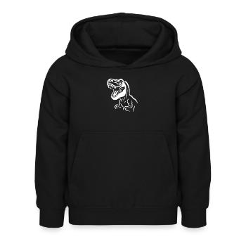 Graphique T-Rex contrasté - Sweat à capuche Enfant - noir - Devant - AI Model Kid Female (0cm)