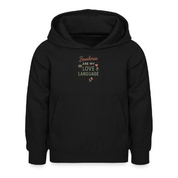 Soins personnels, Guérison en cours, Repos, Doux - Sweat à capuche Enfant - noir - Devant - AI Model Kid Female (0cm)