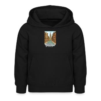 Glasgow, Écosse - Sweat à capuche Enfant - noir - Devant - AI Model Kid Female (0cm)