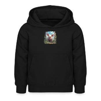 Schweine Schwein - Kinder Hoodie - Schwarz - Vorne - AI Model Kid Female (0cm)