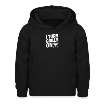 J'allume les grils - Sweat à capuche Enfant - noir - Devant - AI Model Kid Female (0cm)
