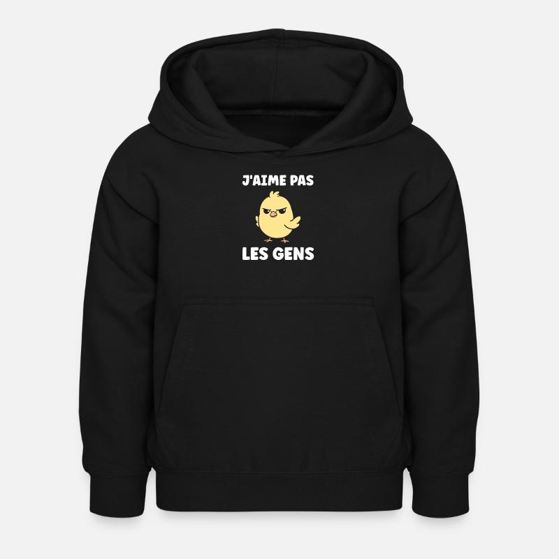 J'aime pas les gens - Sweat à capuche Enfant - noir