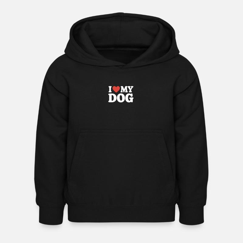 J’aime mon chien - Sweat à capuche Enfant - noir