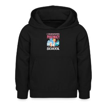 Ich Habe Die Pharmazieschule Überlebt Lustige - Kinder Hoodie - Schwarz - Vorne - AI Model Kid Female (0cm)