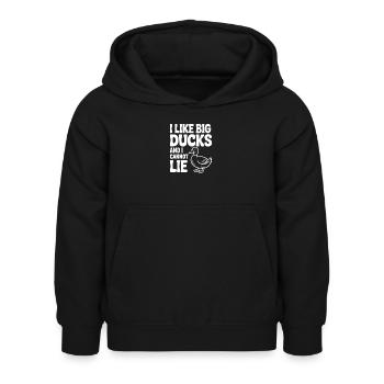 Ich mag große Enten und kann nicht lügen - Kinder Hoodie - Schwarz - Vorne - AI Model Kid Female (0cm)