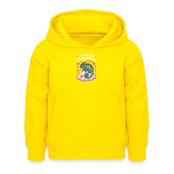 Don des Drôles Caméléons Drôles de Expressions Caméléon - Sweat à capuche Enfant - jaune - Devant - AI Model Kid Female (0cm)