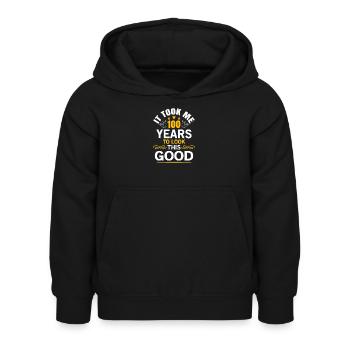 100 ans pour être aussi beau - Sweat à capuche Enfant - noir - Devant - AI Model Kid Female (0cm)
