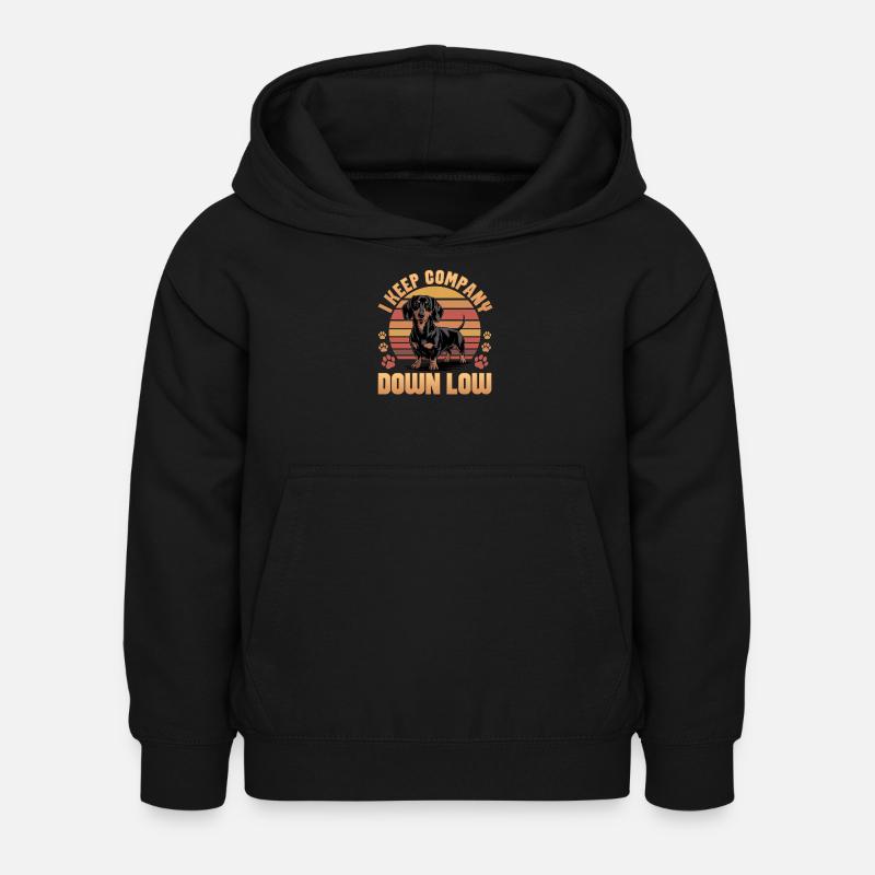 Teckel de race de chien drôle - Sweat à capuche Enfant - noir