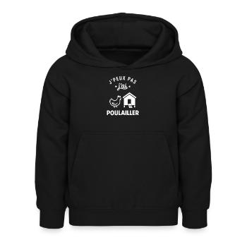 Poulailler - Sweat à capuche Enfant - noir - Devant - AI Model Kid Female (0cm)