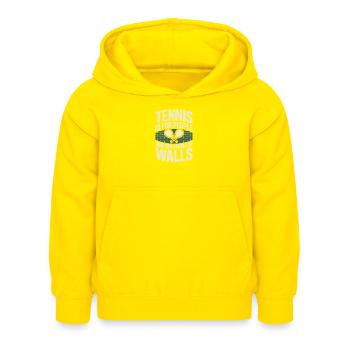 Padel Tennis Is For People Who Are Afraid Of Walls - Kids Hoodie - yellow - Front - AI Model Kid Female (0cm)