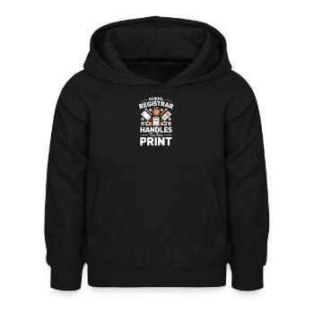 Schulsekretariat Büro Schule Organisation Arbeit - Kinder Hoodie - Schwarz - Vorne - AI Model Kid Female (0cm)