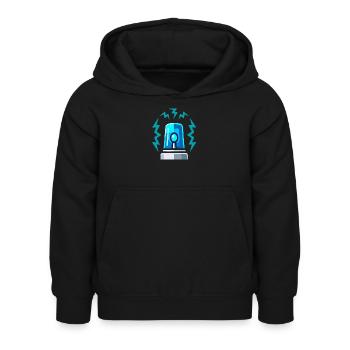 Illustration de l’alarme de la sirène à lumière bleue - Sweat à capuche Enfant - noir - Devant - AI Model Kid Female (0cm)