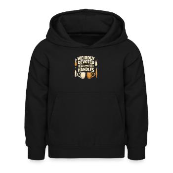 Henkel sauber schneiden | Keramik - Kinder Hoodie - Schwarz - Vorne - AI Model Kid Female (0cm)