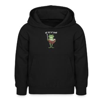 Nous testons chez Dawn Frog Wizard - Sweat à capuche Enfant - noir - Devant - AI Model Kid Female (0cm)