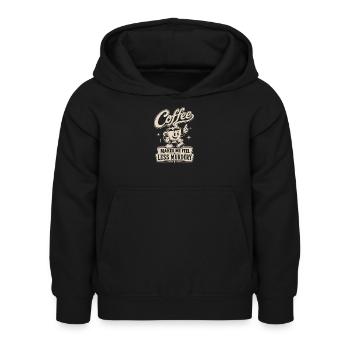 Le café me rend moins meurtrier - Sweat à capuche Enfant - noir - Devant - AI Model Kid Female (0cm)