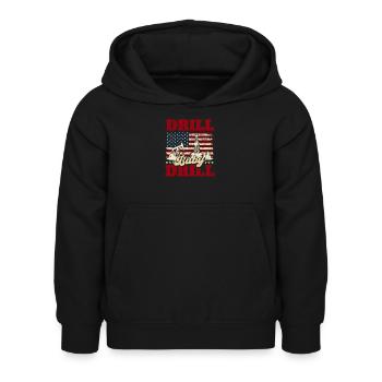 Drill Baby Bohrer Ölfeldarbeiter - Kinder Hoodie - Schwarz - Vorne - AI Model Kid Female (0cm)