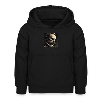 Philosophe Nietzsche - Sweat à capuche Enfant - noir - Devant - AI Model Kid Female (0cm)