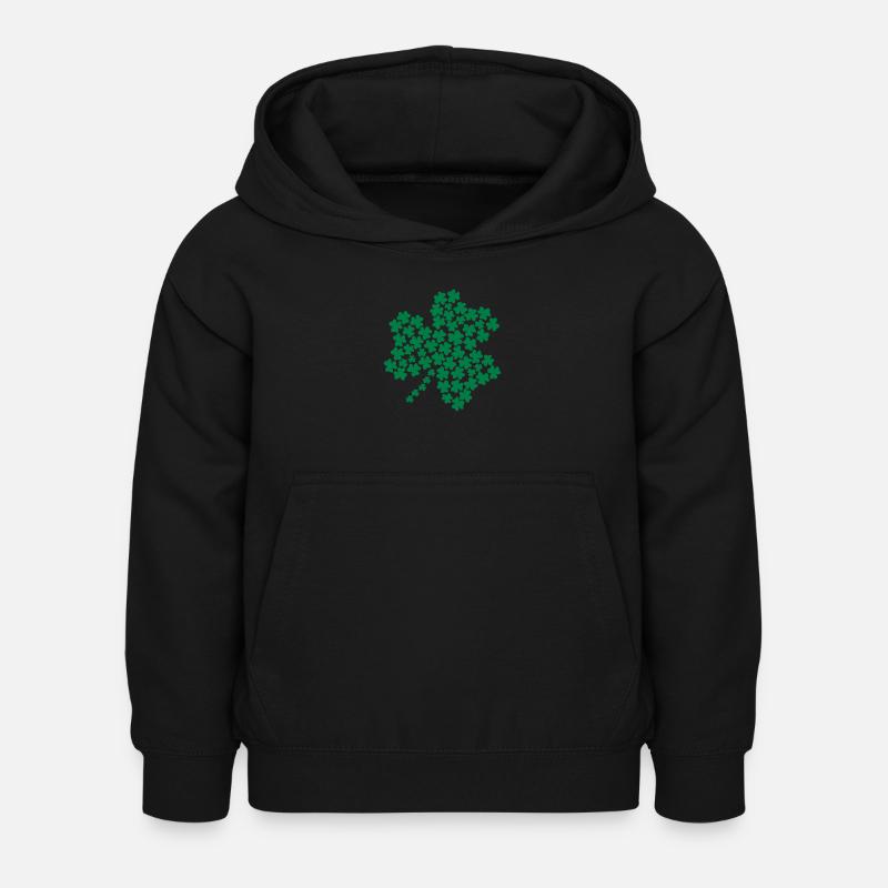 Feuille de trèfle - Sweat à capuche Enfant - noir