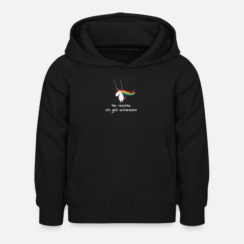 Einhorn schaukeln - Kinder Hoodie - Schwarz