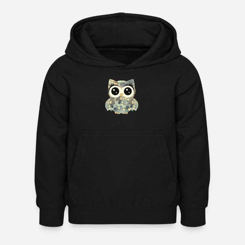 Eule_Glory - Kinder Hoodie - Schwarz