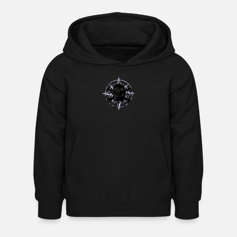 windrose_skull_02_d_3c - Sweat à capuche Enfant - noir