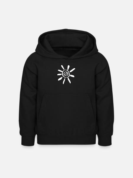 Weiße Sonne - Kinder Hoodie - Schwarz