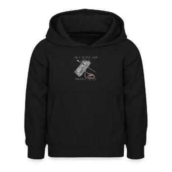 Kassette - Kinder Hoodie - Schwarz - Vorne - AI Model Kid Female (0cm)