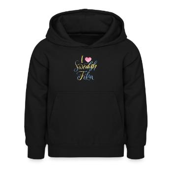 Sweden Sweden Viking Norden Scandinavia fika - Kids Hoodie - black - Front - AI Model Kid Female (0cm)