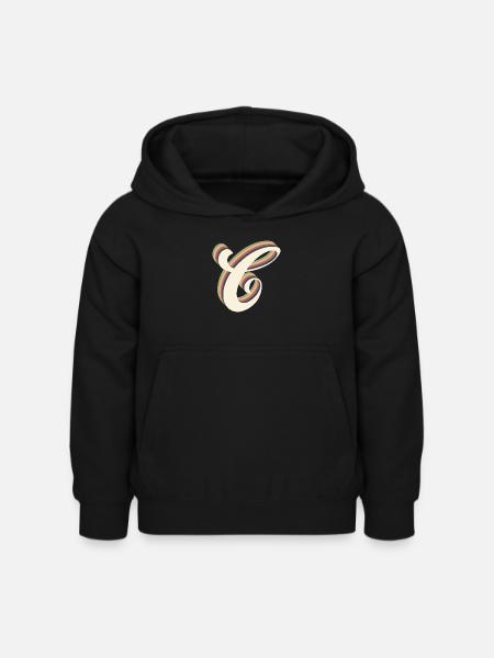 Buchstabe C - Kinder Hoodie - Schwarz