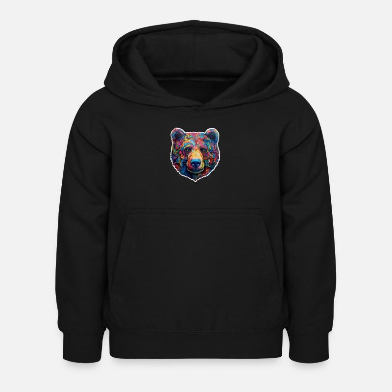 Ours psychédélique - Sweat à capuche Enfant - noir