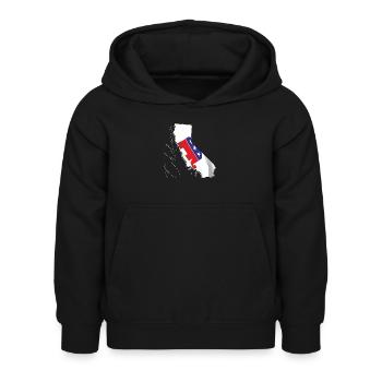 Republican Flag in California State Landkarte CA - Kinder Hoodie - Schwarz - Vorne - AI Model Kid Female (0cm)