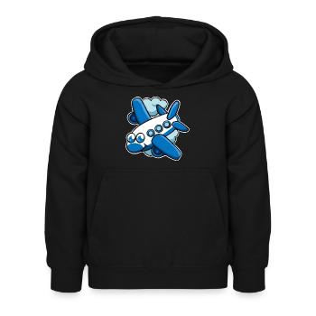 Avion - Sweat à capuche Enfant - noir - Devant - AI Model Kid Female (0cm)