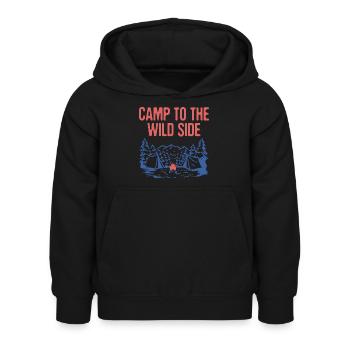 Camp to the Wild Side Camping Forest Camper Woods - Kinder Hoodie - Schwarz - Vorne - AI Model Kid Female (0cm)
