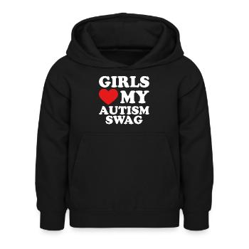 Girls Love My Autism Swag - Sweat à capuche Enfant - noir - Devant - AI Model Kid Female (0cm)