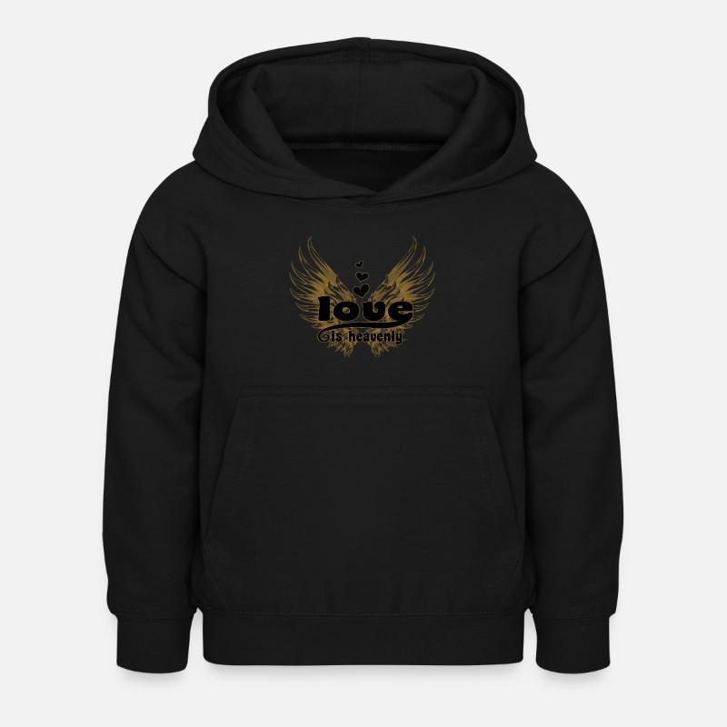 L’amour est céleste - Sweat à capuche Enfant - noir