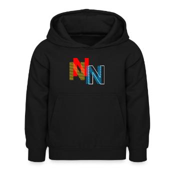 Letter N - Kids Hoodie - black - Front - AI Model Kid Female (0cm)