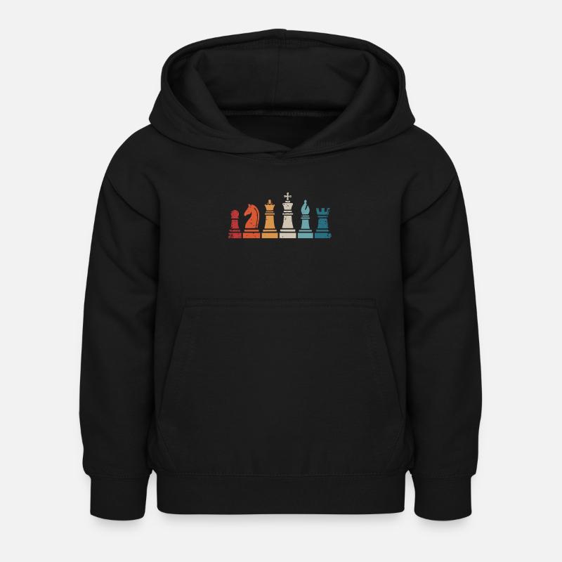 Échecs Pièces d’échecs rétro Joueur d’échecs - Sweat à capuche Enfant - noir