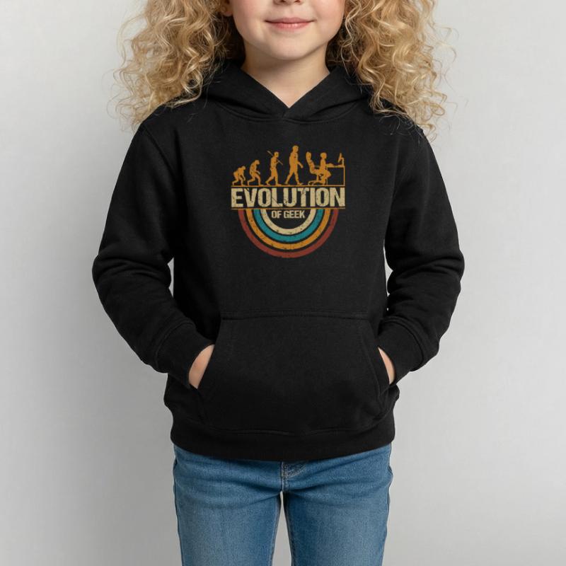 Computer Nerd Programmer Evolution funny Kids Hoodie
