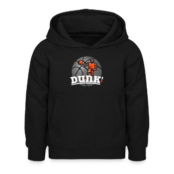 Basketballer im Slamdunk - Teamsport - Basketball - Kinder Hoodie - Schwarz - Vorne - AI Model Kid Female (0cm)