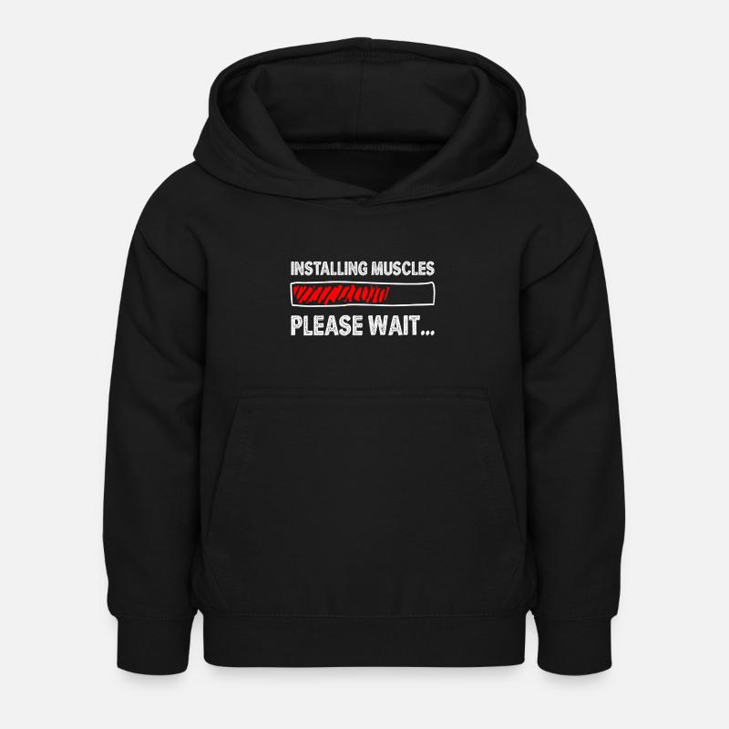 Please Wait - Kids Hoodie - black
